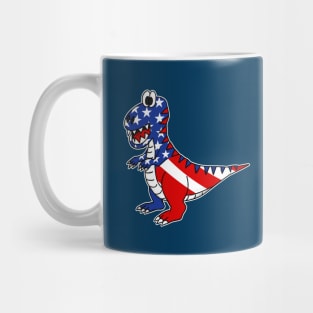 4th July Dinosaur American Flag T-Rex Funny Mug